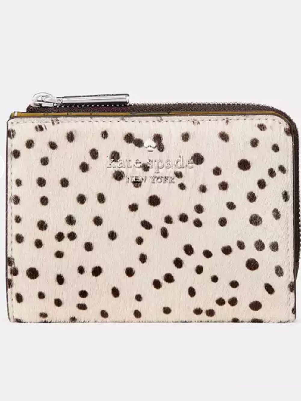 NWT kate spade Haircalf Small L-zip Wallet